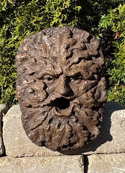  Mystical Green Man Plaque from which water spouts out of his mouth