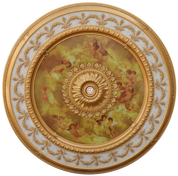 Sistine Garland Round Ceiling Medallion Easy Installation Adds Architectural