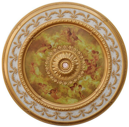 Sistine Garland Round Ceiling Medallion Easy Installation Adds Architectural