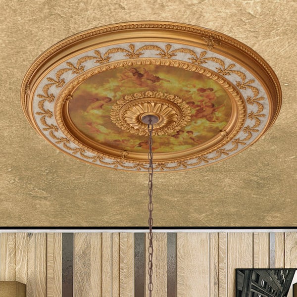 Sistine Garland Round Ceiling Medallion Easy Installation Adds Architecture