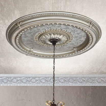 Champagne Round Ceiling Medallions lightweight easy install decorating affordable