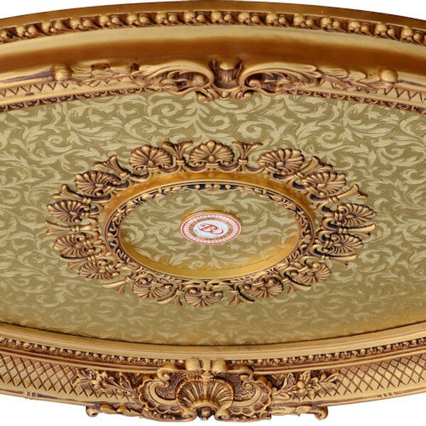 Value architectural ceiling medallions Golden Oval Sculptural Easy Install