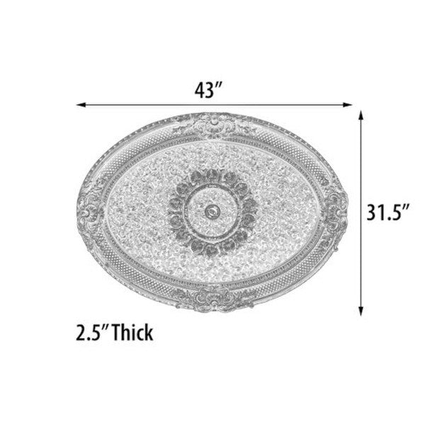 Large architectural ceiling medallions Golden Oval Sculptural Easy Install
