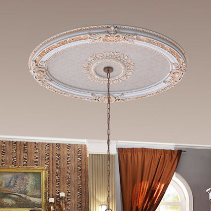White Oval Chandelier Ceiling Medallion Inspired Lighting Accessory