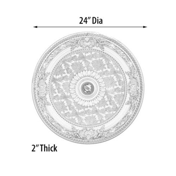 Petite Blanco Chandelier Ceiling Medallion Architectural Decorative Art
