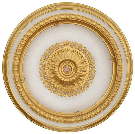 Gold Beige Round Ceiling Medallion fully assembled finished Classical