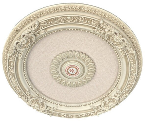 Recessed Diameter Cream French Round Ceiling Medallion Stunning
