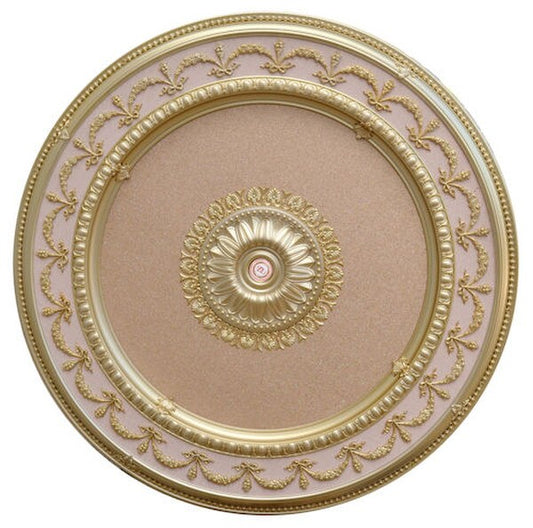 Plastic Durable Rose Gold Round Chandelier Ceiling Medallion Lightweight