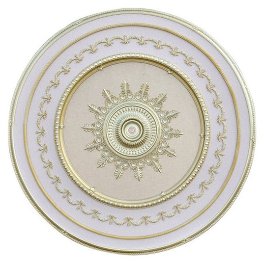 Diameter Rose Gold Round Ceiling Medallion Scolls Shells Decorative