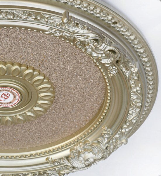 Diameter Rose Gold Petite Round Ceiling Medallion Scolls Shells French