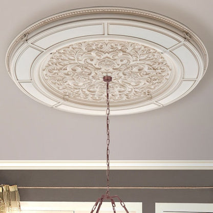 Alluring Carved Cream Round Ceiling Medallion Decorative Rings Sculptural