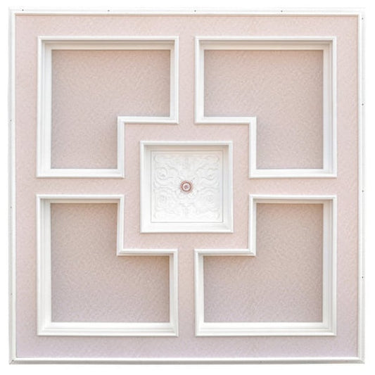 Tray Ceiling Medallion Square molding White Finish Easy Installations