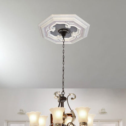 Silver Four Leaf Clover Frame Octagon Chandelier Ceiling Medallion