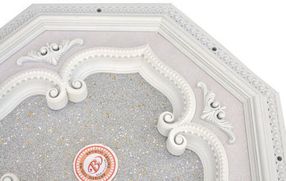 Shape Silver Four Leaf Clover Frame Octagon Chandelier Ceiling Medallion