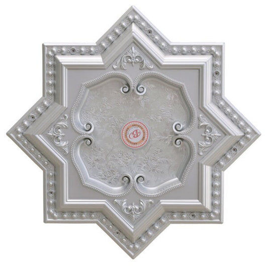 Diameter Star Eight Point Silver Ceiling Medallion simple installations
