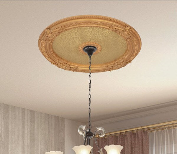 Affordable Golden Round Chandelier Ceiling Medallion Elegant decorative