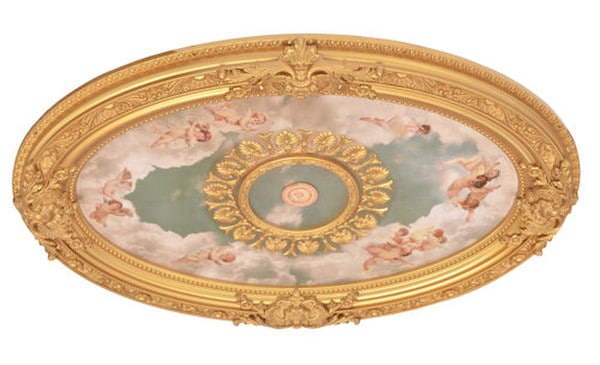 Victorian Clouds Cherubs Sky Oval Ceiling Medallion Decorative Moulding