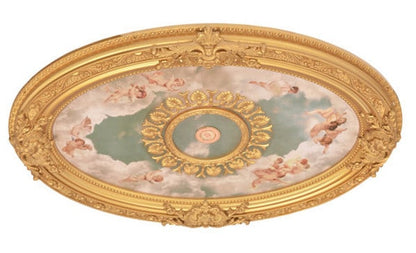 Victorian Clouds Cherubs Sky Oval Ceiling Medallion Decorative Moulding