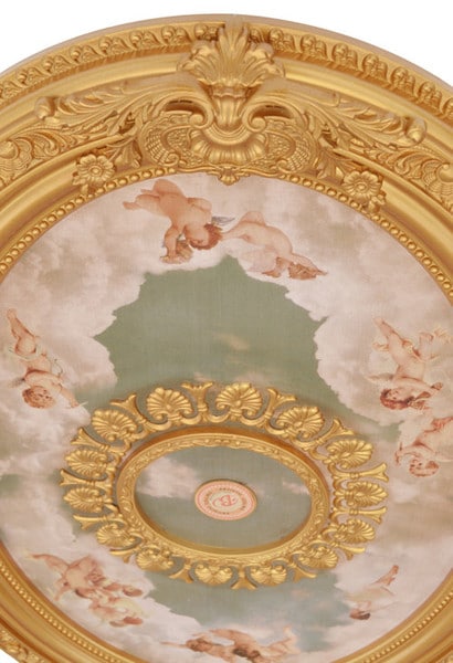 Acanthus leaf Classical Clouds Cherubs Sky Oval Ceiling Medallion Decorative