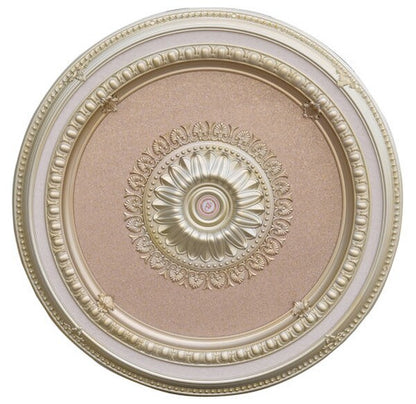 Rose Gold Round Ceiling Medallion dimensional detailing Acanthans leaves