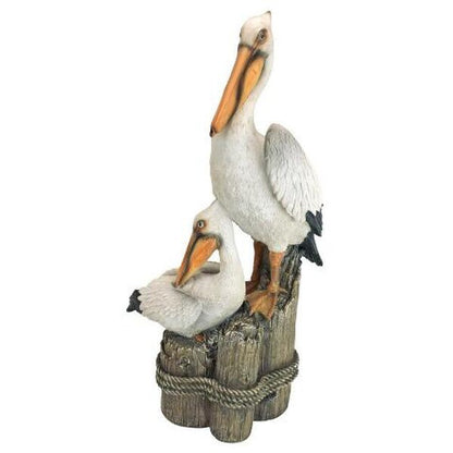 Statuary Oceans Perch Pelican Garden Sculpture Realistic color life size