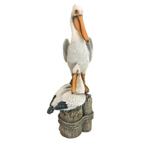 Pair Garden Statues Oceans Perch Pelican Garden Sculpture Realistic color