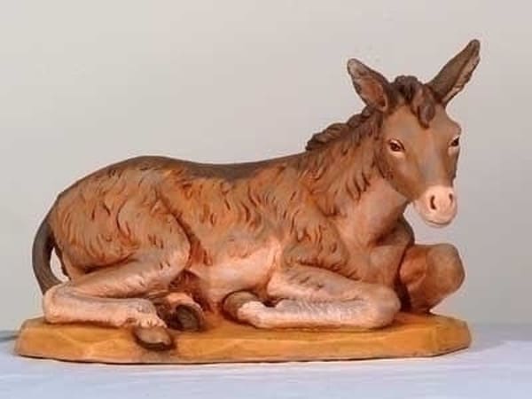 Donkey Nativity Statue stable By Fontanini Institutional life-size sculpture