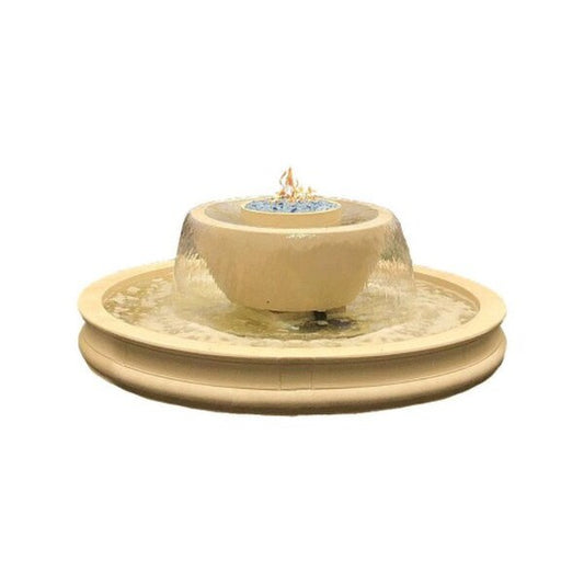 Danny Kelly Round Modern Fountain with Fire Estate Size Contemporary