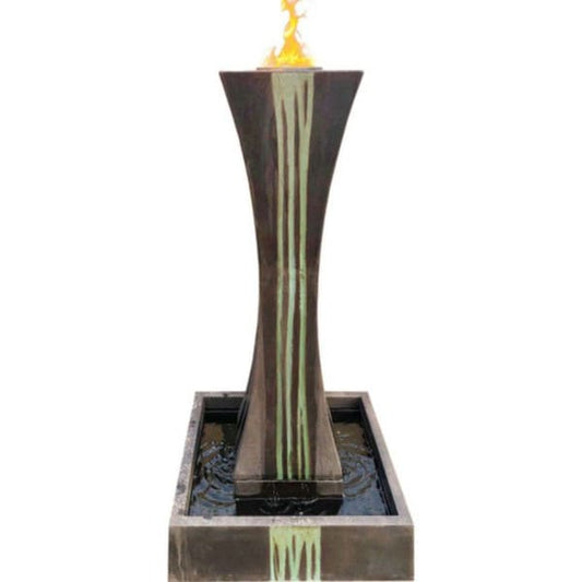 Contemporary I Fountain with Fire at the top Retro Modern Sleek Design