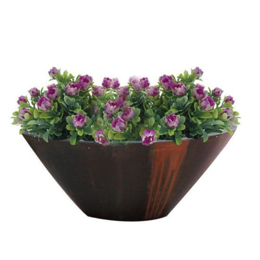 outdoor planter elongated oval rounded and curved profile vase