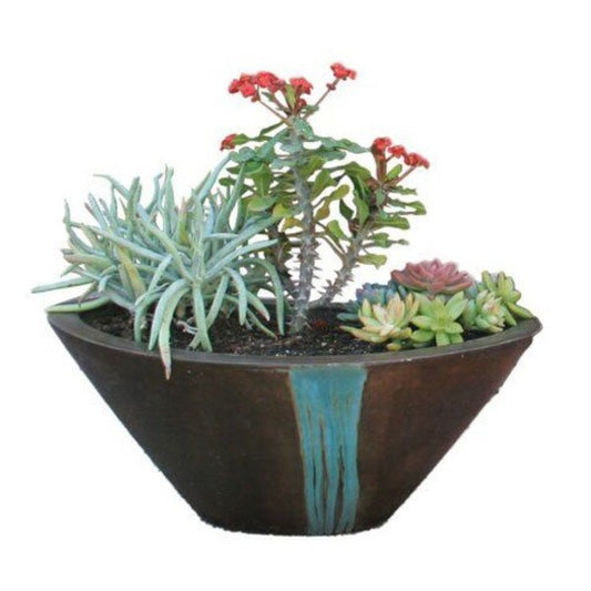 large oval stone planter offers versatility in terms of plant selection