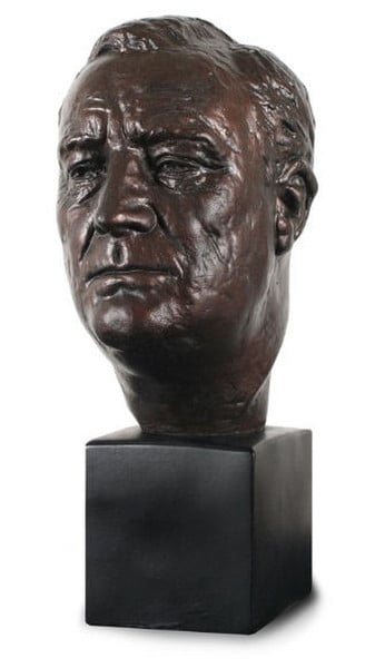 Franklin D. Roosevelt Bust Sculpture President Protrait Head Statues