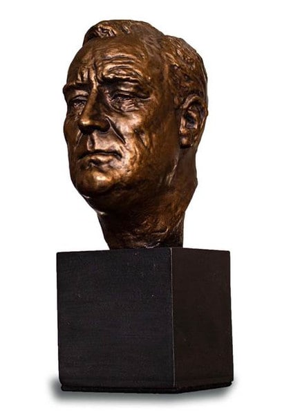 sculpture of President Franklin D. Roosevelt bust Head Sculptural Portrait