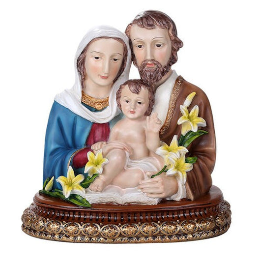 The Holy Family Statue Hand-Painted with Vivid Color Portrait Bust Child