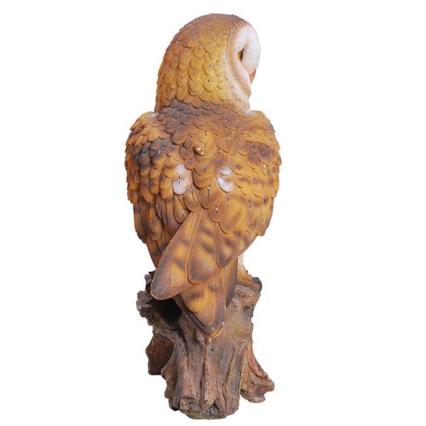 Wildlife Barn Owl Realistic Sculpture for the Garden Back View