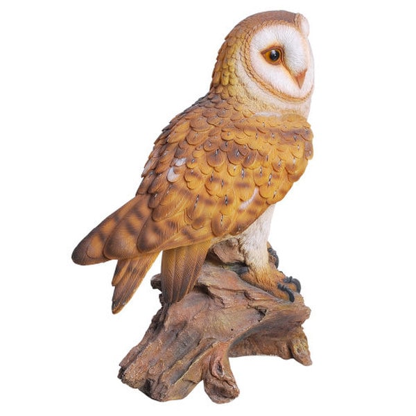 Wildlife Barn Owl Realistic Statue for the Garden Side View
