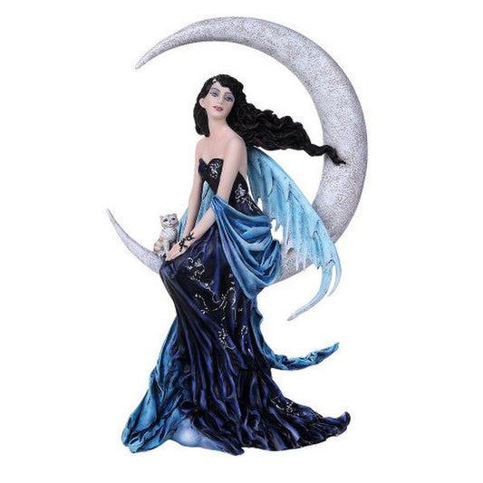 Kitten Cat Indigo Moon Fairy Statue by Nene Thomas Artist Sculpture