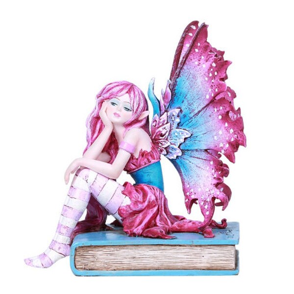 Book Fairy Sculpture Watercolor Hues Fantasy Figurine Day Dreaming