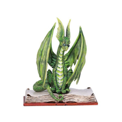 Dragon Scholar Figurine Sculpture Sitting on Book with Eye Glasses