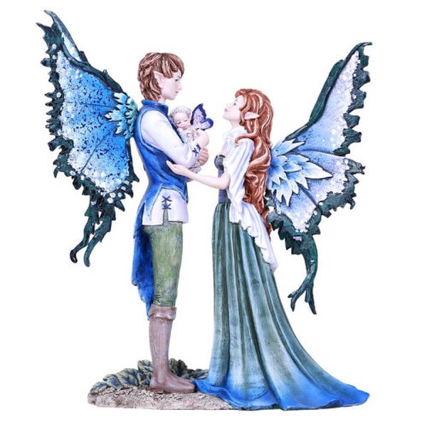 Fairy Family Statue New Born High End Statuary Figurine of Faires