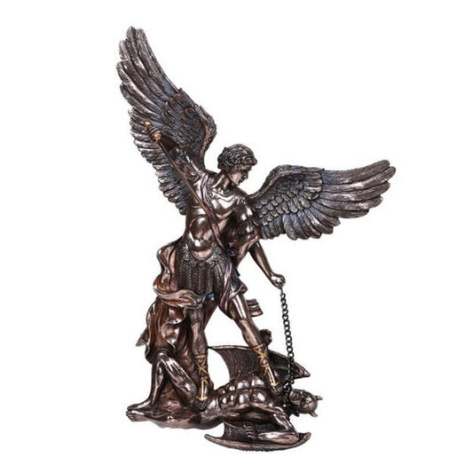 Saint Michael Sculptural Statue Slaying Satan with Sword Large Size
