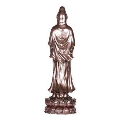 Avalokiteswara sculpture Kuan Yin Back View Bronze Figurine Lotus