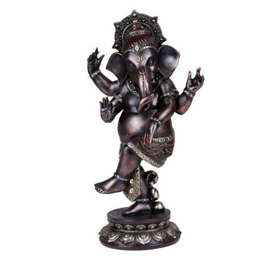 Dancing Ganesha Lotus Flower Statue Elephant God Success Asian decorative figurine
