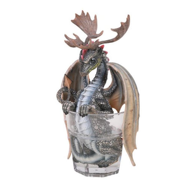 Vodka Dragon Sculpture Rock Glass Figurine Statue Cocktail Barware