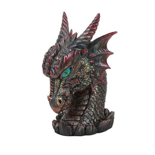 Dragon Head Bust Statue Portraiture Menacing Fierce Sculpture Replicas