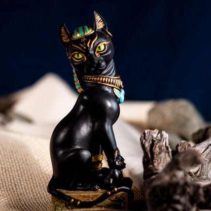 Royal Egyptian Bastet Figurine Close Up Cat Kitten Sculptures art