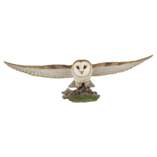 Flying Barn Owl Sculpture Large Soaring Realistic Sculptural Statue