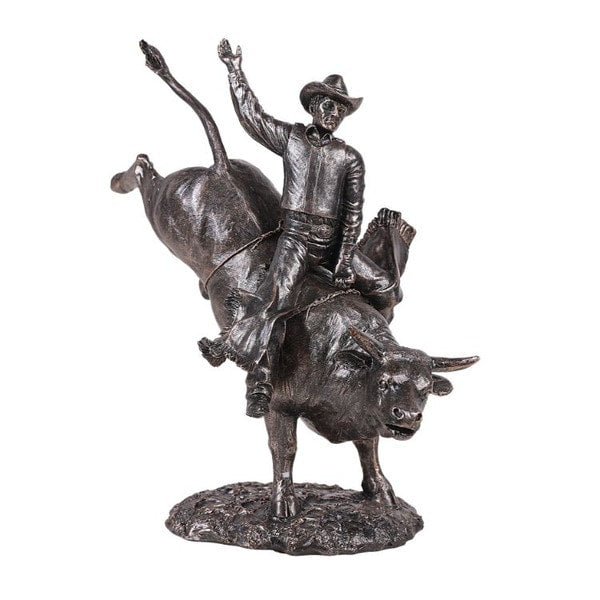 Cowboy Bull Riding Statue | Statue.com