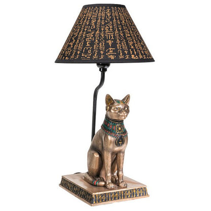 Lamp Lighting Royal Golden Bastet Egyptian Side Table Decorative Art