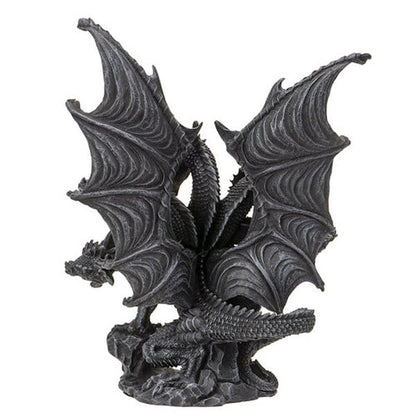 Dark Hydra Four-Headed Dragon Statue Back view of tail of sculpture